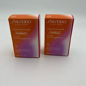 Shiseido Sun Dual Care SPF 42 - Vibrant Orange and White x2